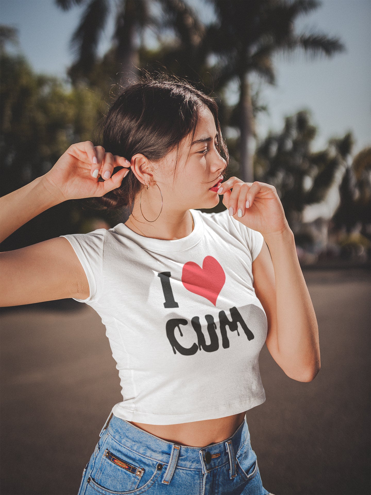 I Heart (Love) Cum Cropped Tee