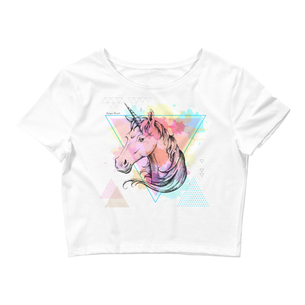 Swinger Unicorn Watercolor Cropped Tee